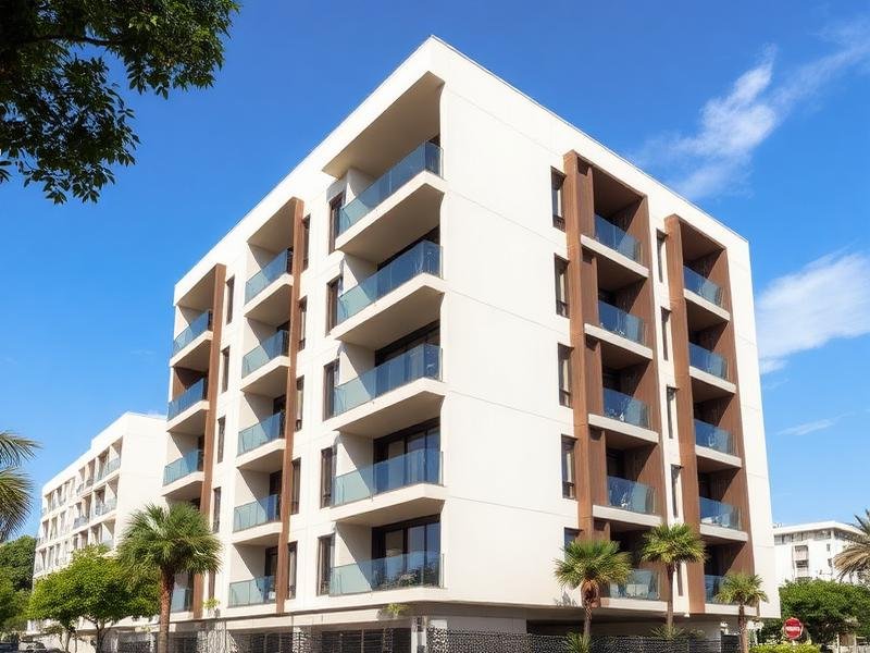 Edificio residencial — práctica inmobiliaria